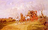 Royal Canvas Paintings - The Royal Mail Crossing A Bridge
